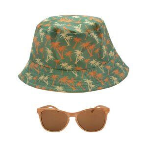 Hang Ten  Sunglasses MULTICOLOR - Brown Sunglasses & Green Palm Tree Bucket Hat